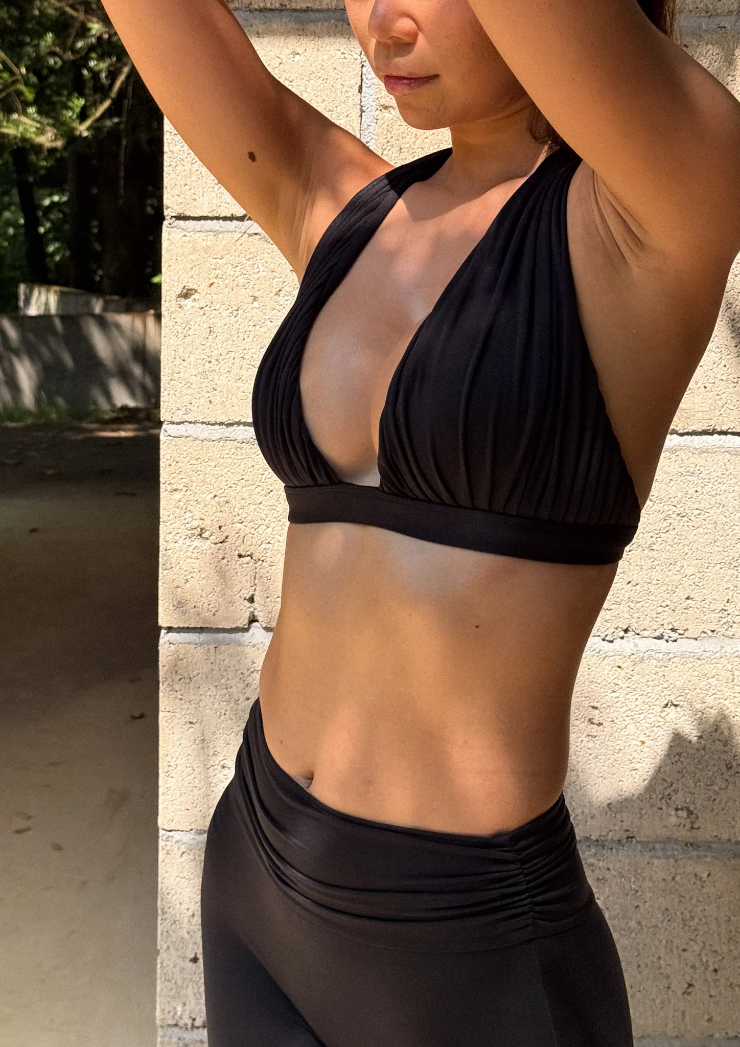 Celeste Draped Luxe Bra In Black - Image 3