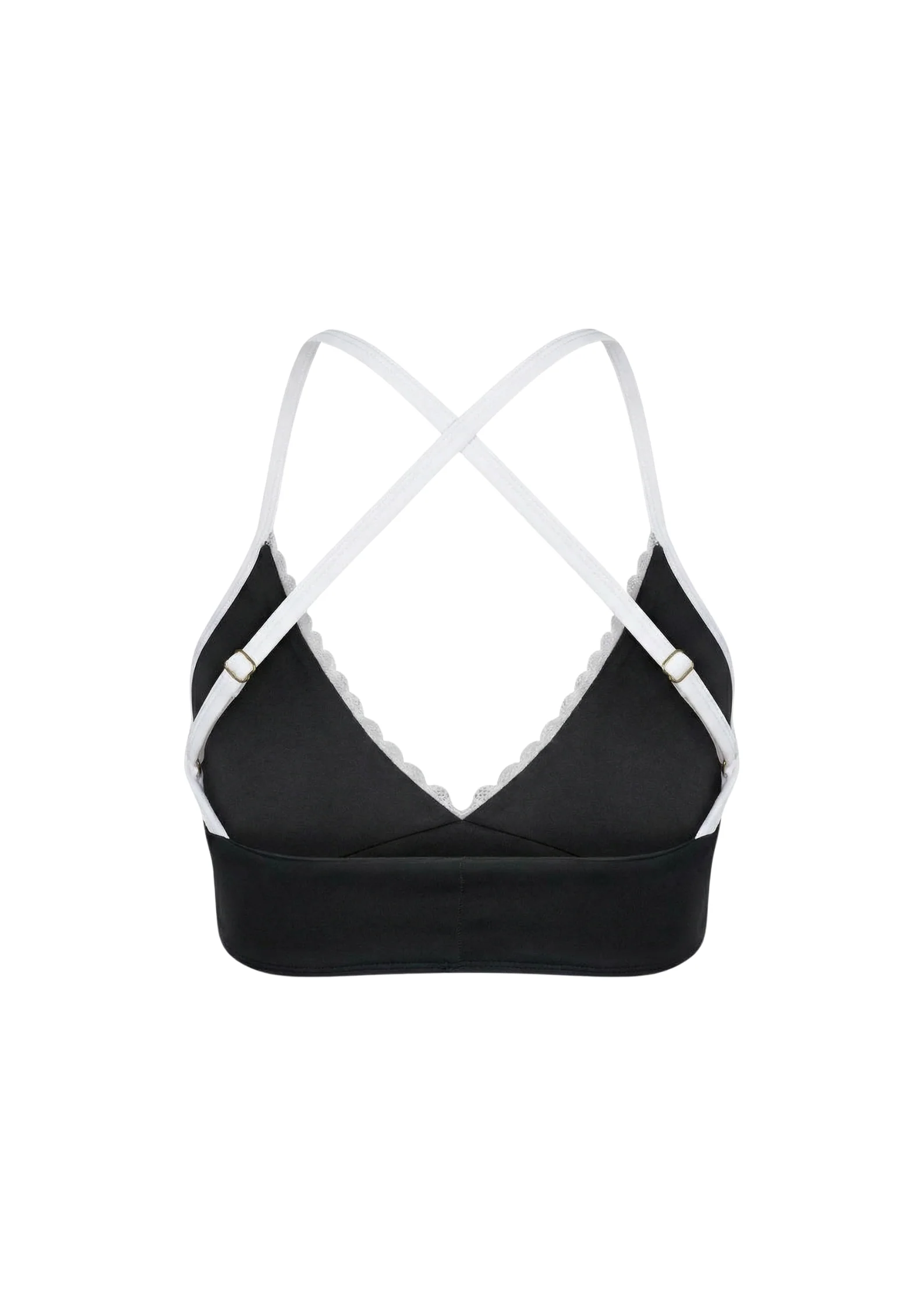 Halter Bralette With Lace Trim in Black - Image 9