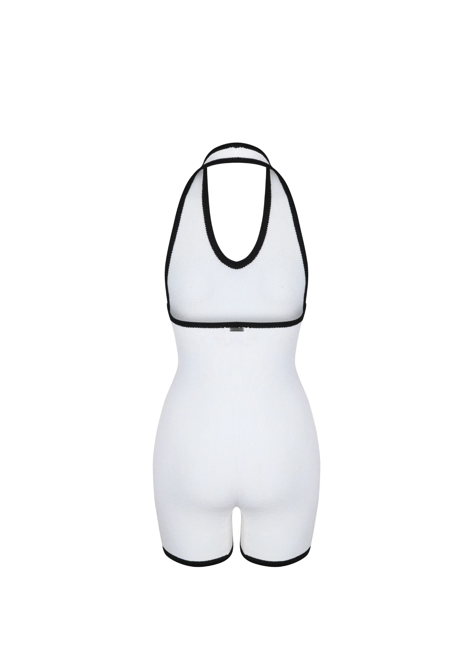 Camellia Halter Knit Suit In White - Image 5