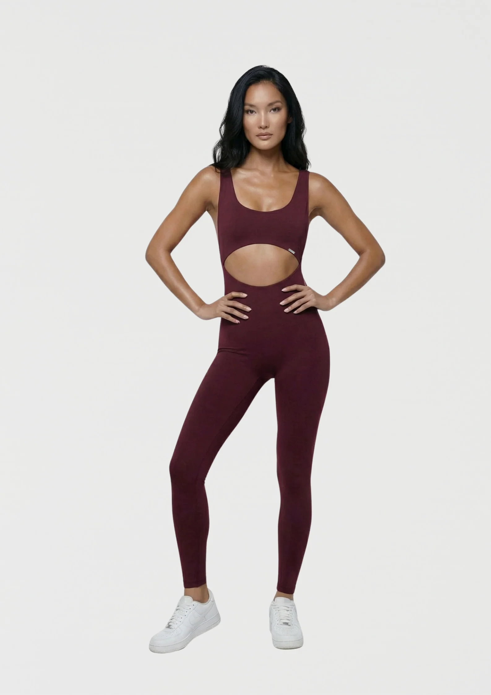 Leda Dynamic Full Body Onesie in Burgundy - Image 9